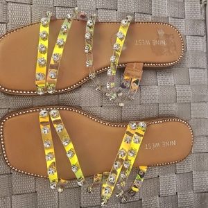 Brand new Nine West rhinestone strappy sandals.